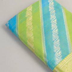 Kaaya Cotton Green Blue Saree