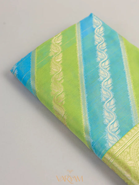 Kaaya Cotton Green Blue Saree