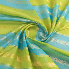 Kaaya Cotton Green Blue Saree