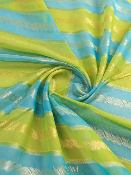 Kaaya Cotton Green Blue Saree