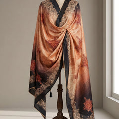 Ombre Floral Raw Silk Dupatta