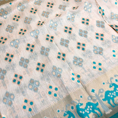 Patola Linen Cream Saree