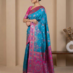 Vira Banarsi Silk Blue Saree