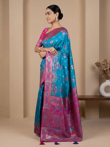 Vira Banarsi Silk Blue Saree