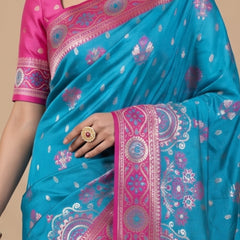 Vira Banarsi Silk Blue Saree