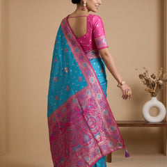 Vira Banarsi Silk Blue Saree