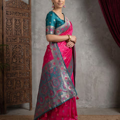 Vira Banarsi Silk Pink Saree