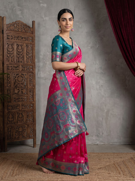 Vira Banarsi Silk Pink Saree