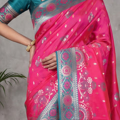 Vira Banarsi Silk Pink Saree