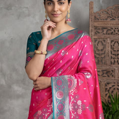 Vira Banarsi Silk Pink Saree