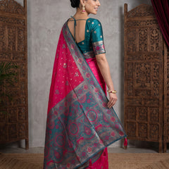 Vira Banarsi Silk Pink Saree
