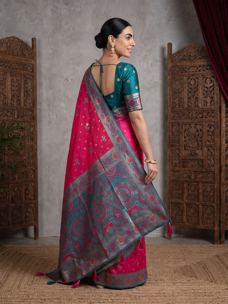 Vira Banarsi Silk Pink Saree