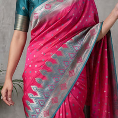 Niva Banarsi Silk Pink Saree