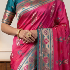 Riva Banarsi Silk Pink Saree