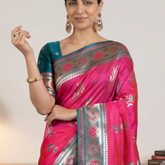 Riva Banarsi Silk Pink Saree