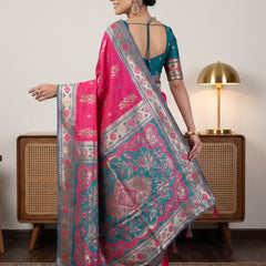 Riva Banarsi Silk Pink Saree