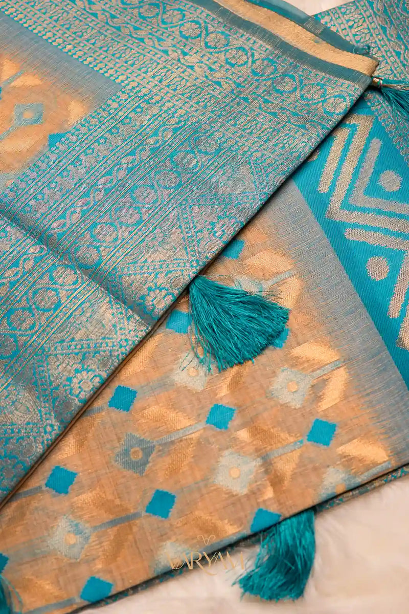 Kashmiri Handloom Blue Saree