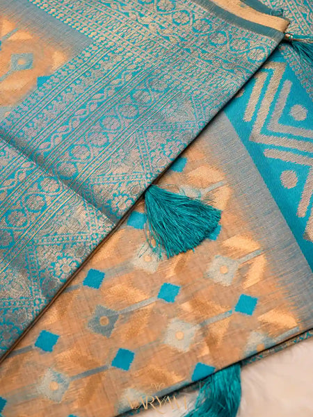Kashmiri Handloom Blue Saree