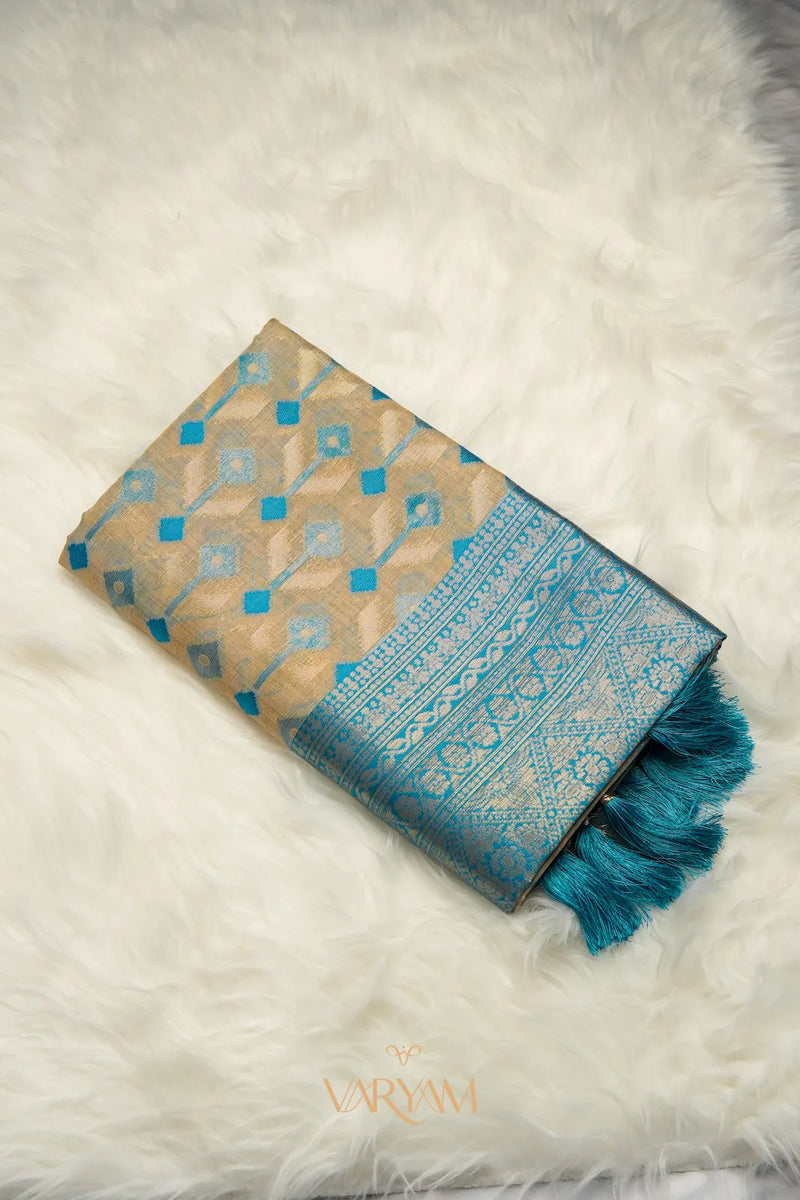 Kashmiri Handloom Blue Saree