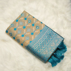 Kashmiri Handloom Blue Saree