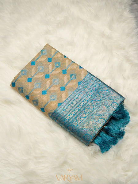 Kashmiri Handloom Blue Saree