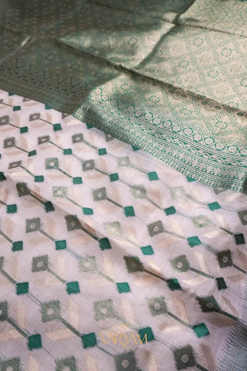 Kashmiri Handloom Green Saree