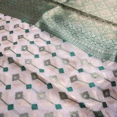 Kashmiri Handloom Green Saree