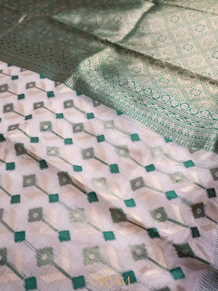 Kashmiri Handloom Green Saree
