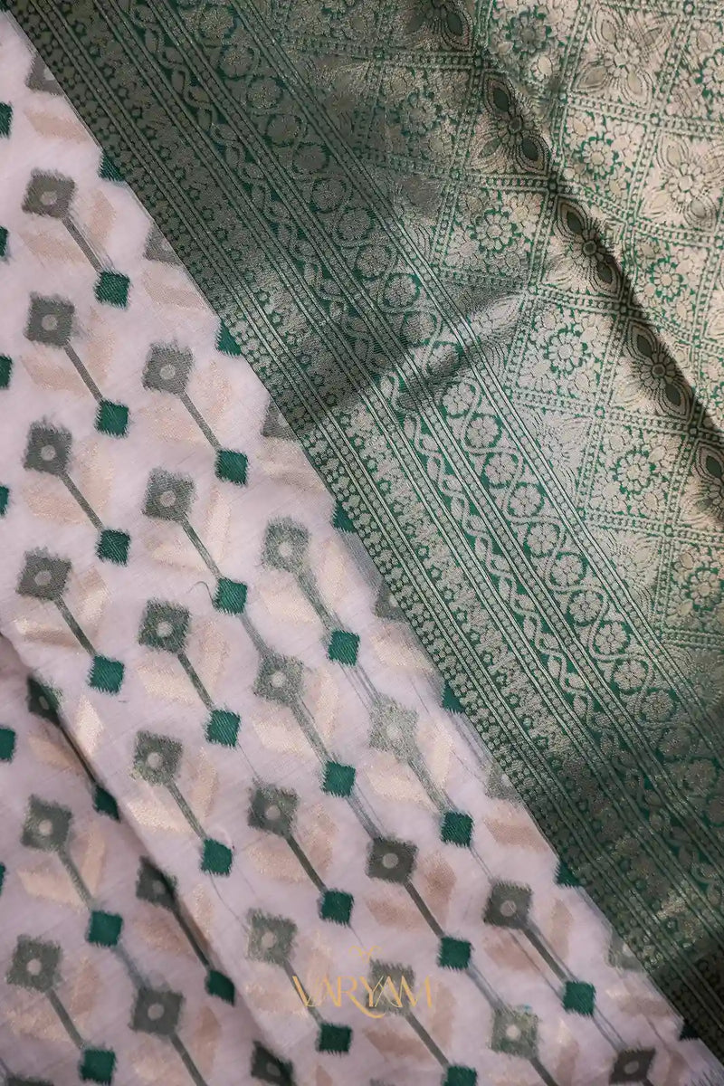 Kashmiri Handloom Green Saree
