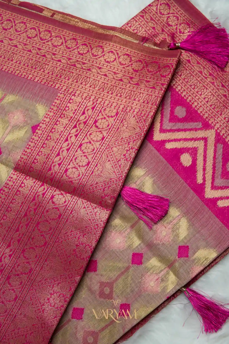 Kashmiri Handloom Pink Saree