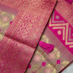 Kashmiri Handloom Pink Saree