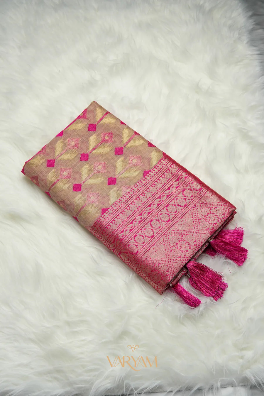 Kashmiri Handloom Pink Saree