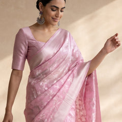 Mina Cotton Baby Pink Saree
