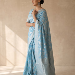 Mina Cotton Blue Saree