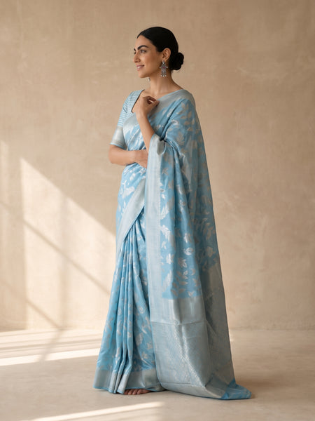 Mina Cotton Blue Saree