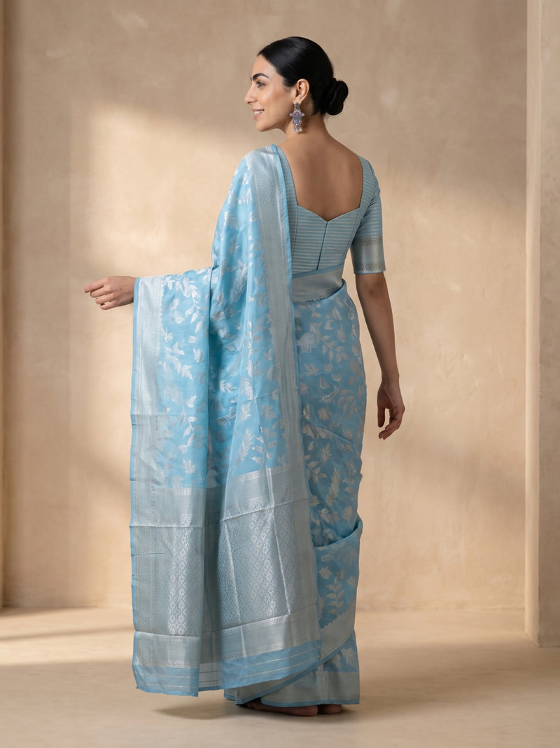 Mina Cotton Blue Saree
