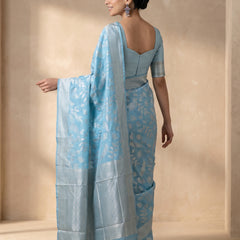 Mina Cotton Blue Saree
