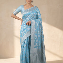 Mina Cotton Blue Saree