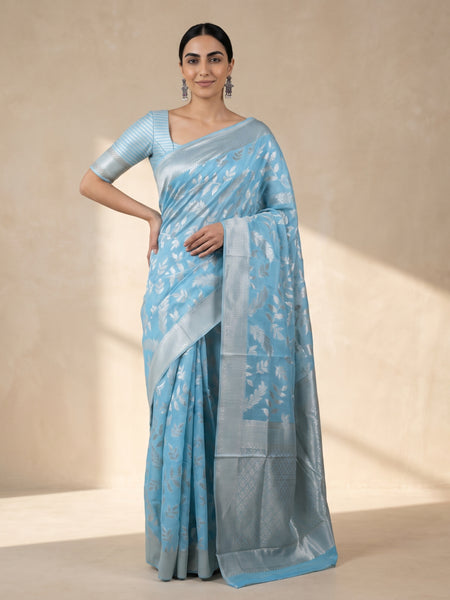 Mina Cotton Blue Saree