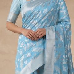 Mina Cotton Blue Saree