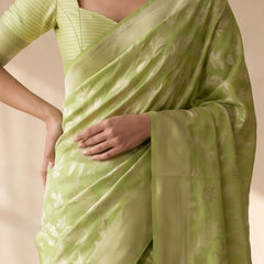 Mina Cotton Green Saree