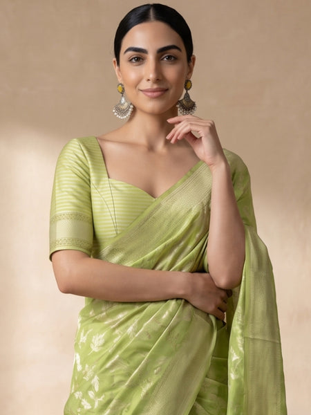 Mina Cotton Green Saree