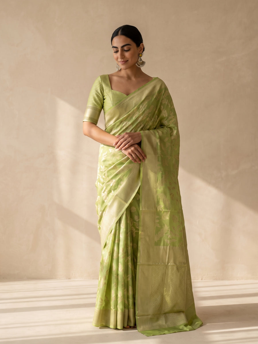 Mina Cotton Green Saree