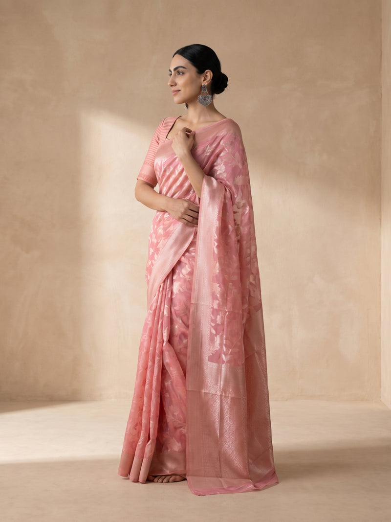 Mina Cotton Pink Saree