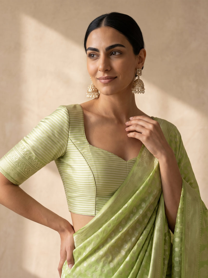 Sia Green Cotton Saree