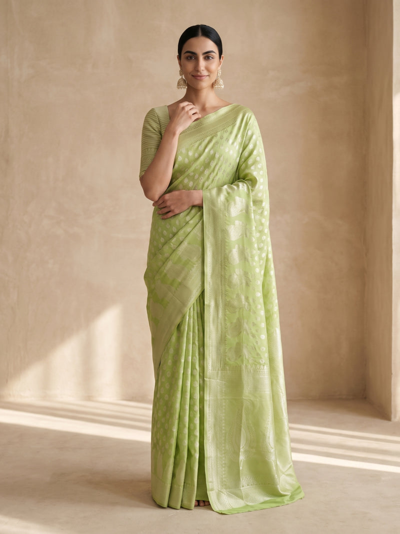 Sia Green Cotton Saree