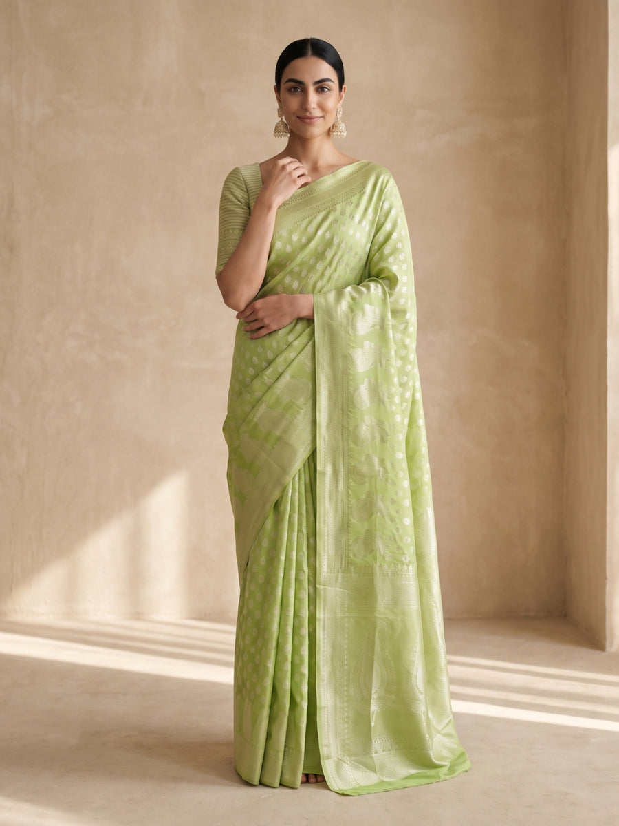 Sia Green Cotton Saree