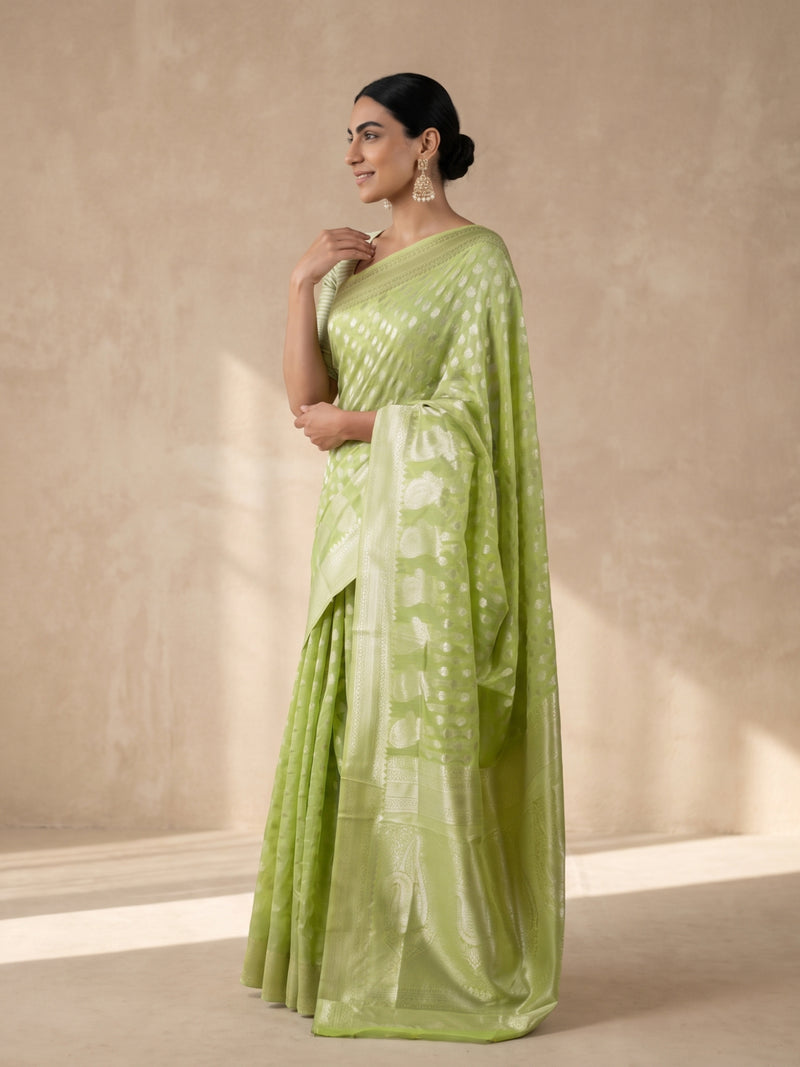 Sia Green Cotton Saree