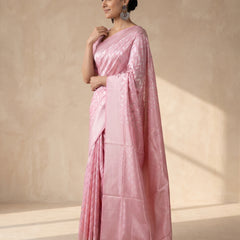 Sanna Cotton Baby Pink Saree