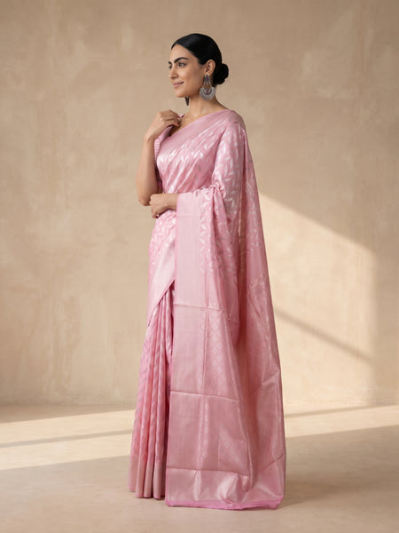 Sanna Cotton Baby Pink Saree
